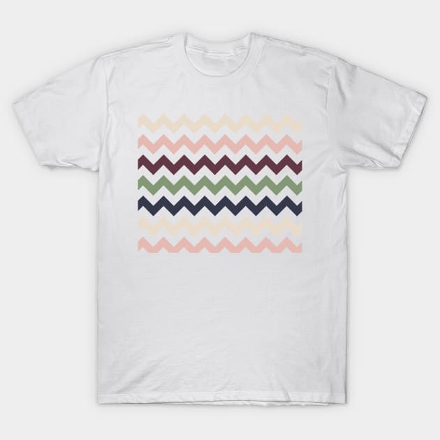 Chevron pattern - muted floral colors T-Shirt by MeowOrNever